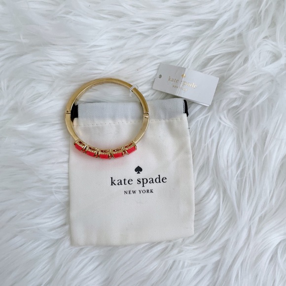 Kate Spade Gold Squared Away Bracelet Coral Gems - Picture 4 of 4